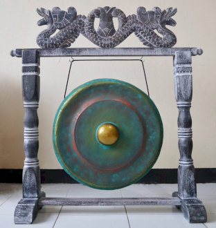Malý gong se stojanem - 25 cm - Zelený