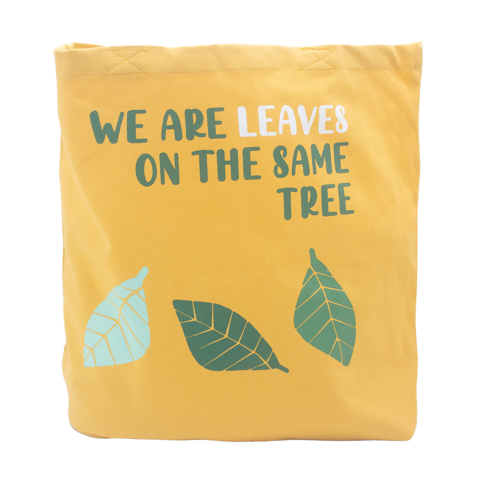 Bavlněná taška s potiskem - We are Leaves - Žlutá, modrá a natural