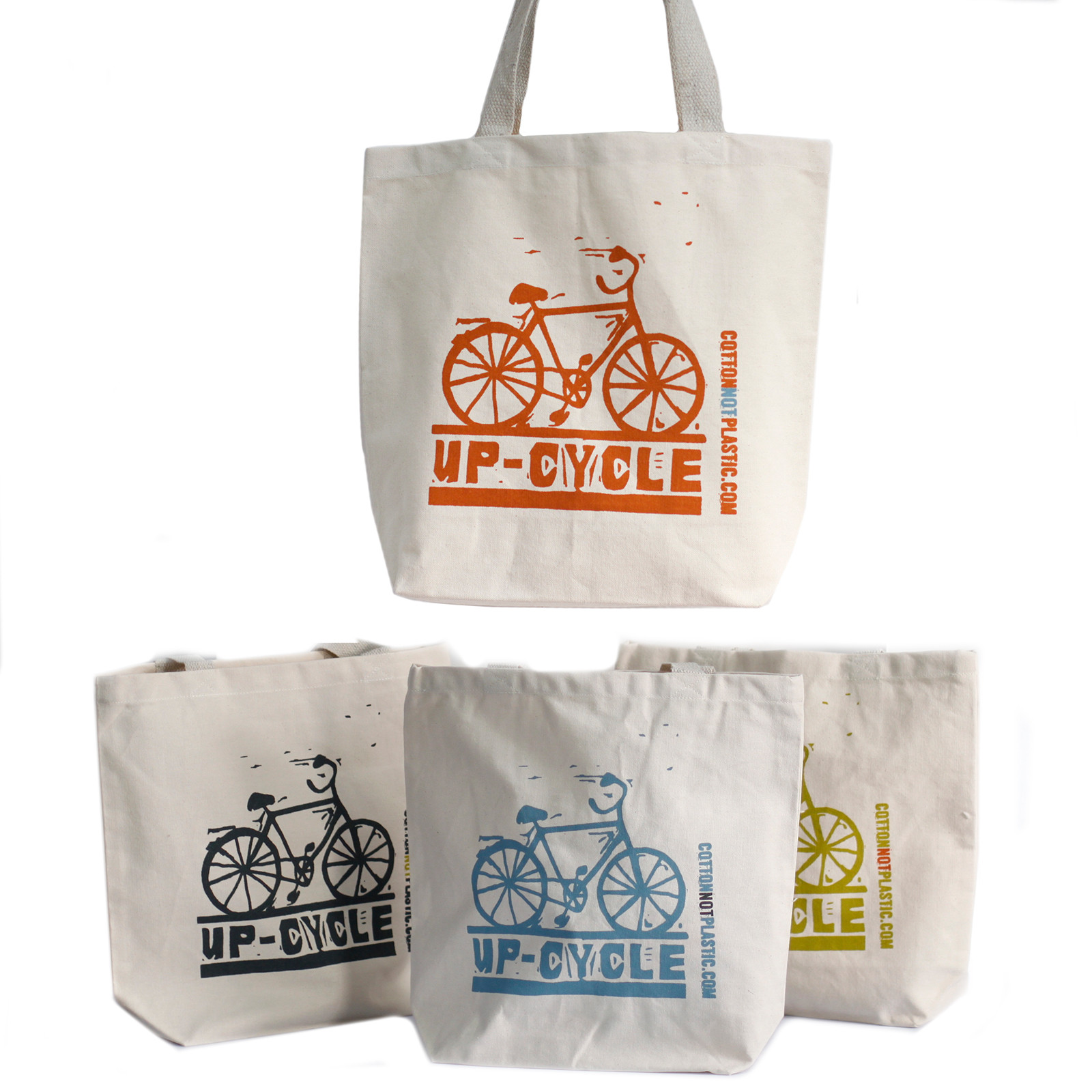 Bavlněné tašky - Up Cycle - 4 různé vzory